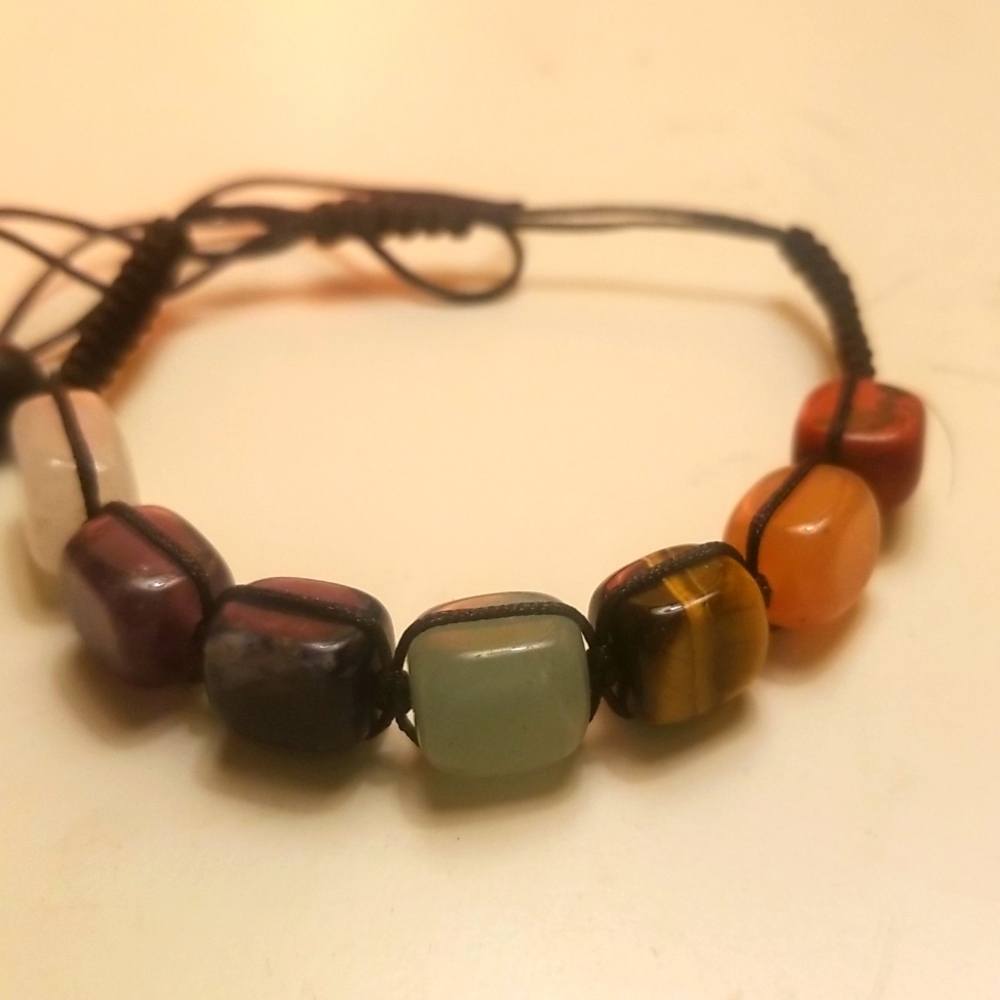 Natural stone adjustable bracelet